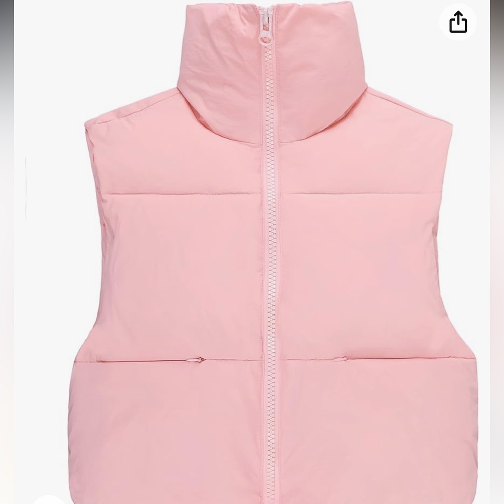 UNAEO Pink Cropped Puffer Vest